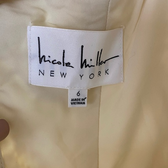 NWT Nicole Miller Ivory Boho Sleeveless Open Back knee Length Bridal Dress Sz 6 - Picture 5 of 5